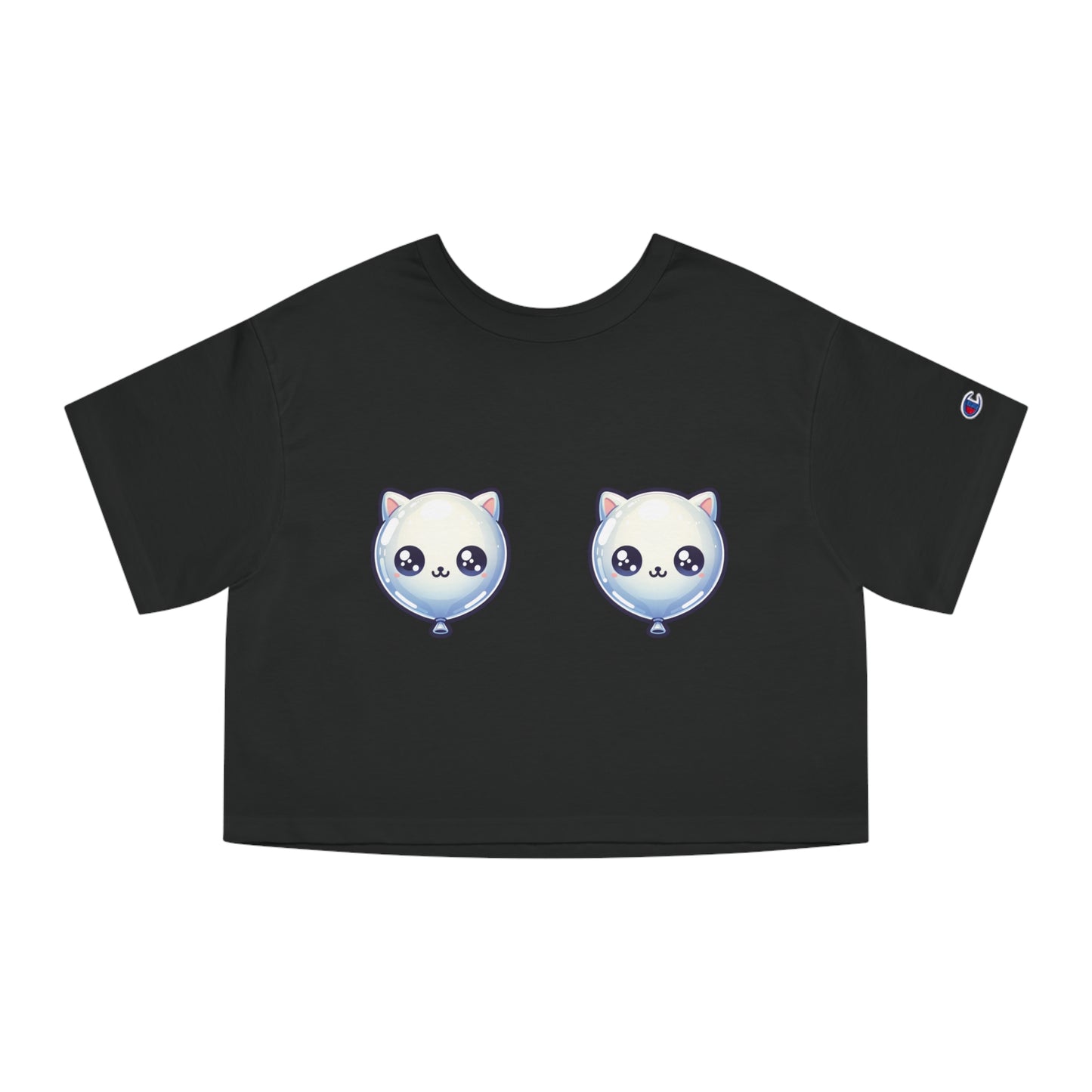 Blue Baloon Cat Tiddies - Champion® Women's Heritage Cropped T-Shirt