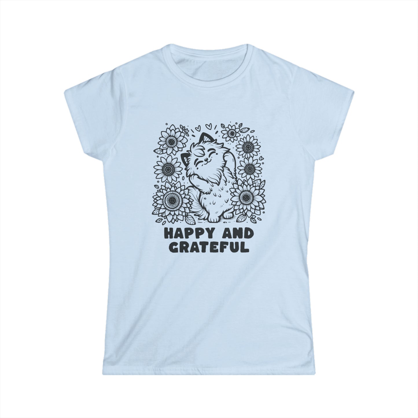 Happy and Grateful - Women's Cat Graphic Tees | Graphic T Shirts