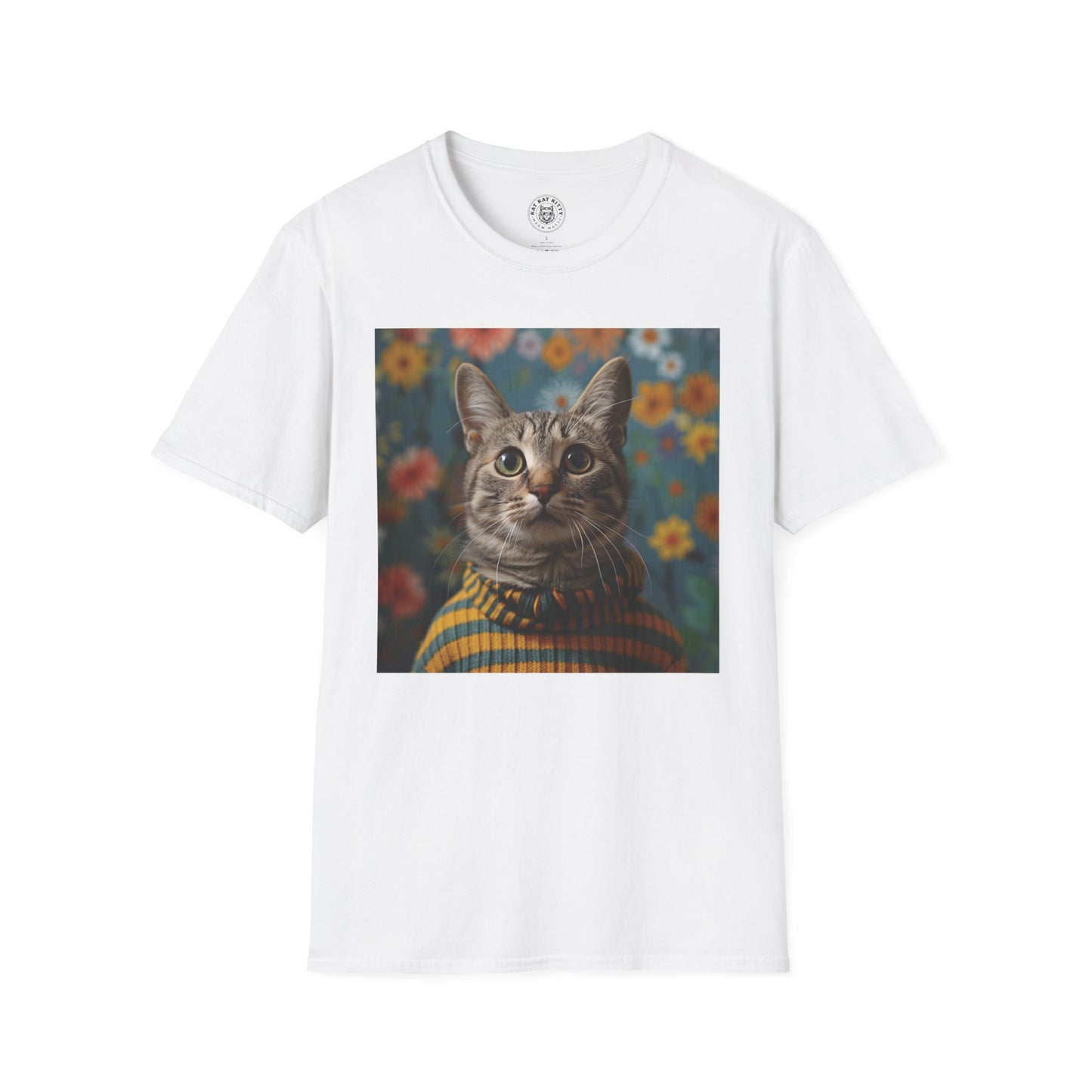 Portrait of a Cat in a Sweater - Unisex Cat Graphic Tees | Graphic T Shirts