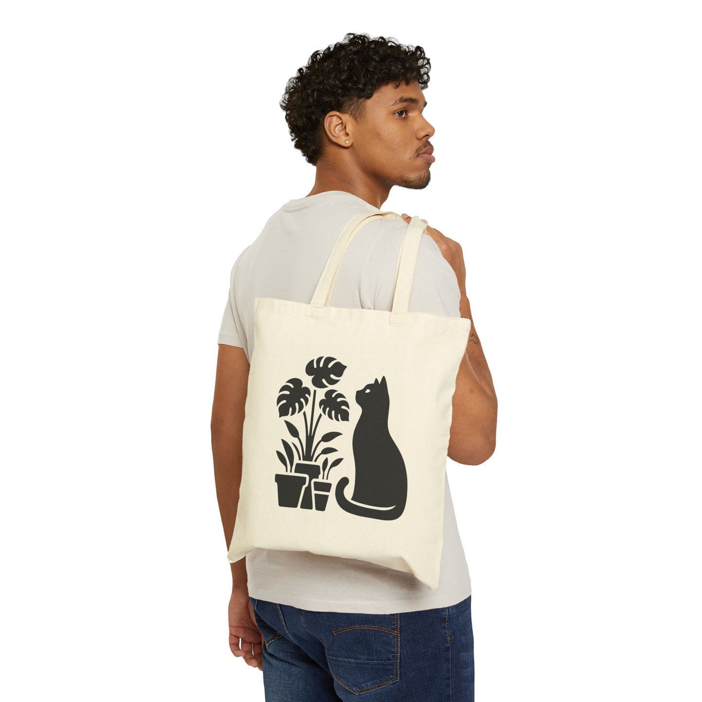 Cat And Flower Pots - Cat Tote Bag