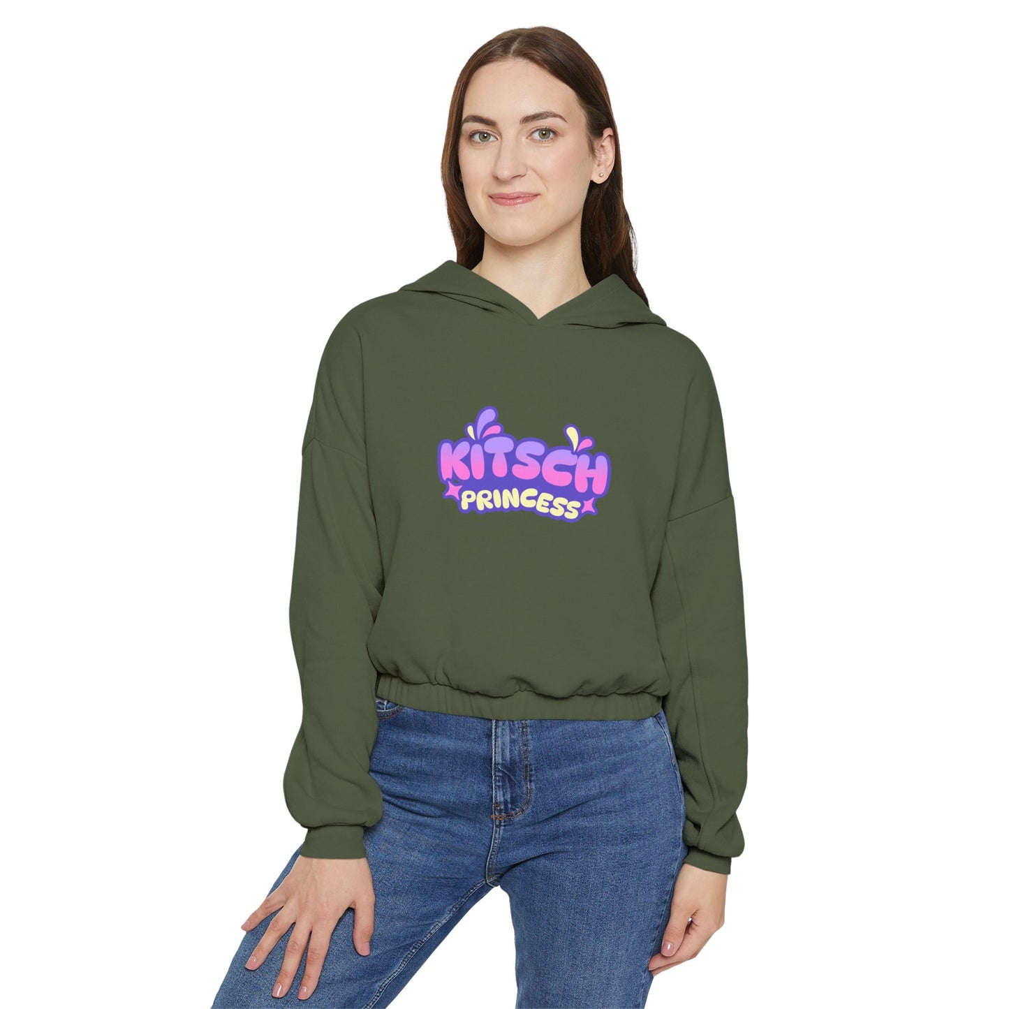 Kitsch Princess - Women's Cinched Bottom Cat Hoodie