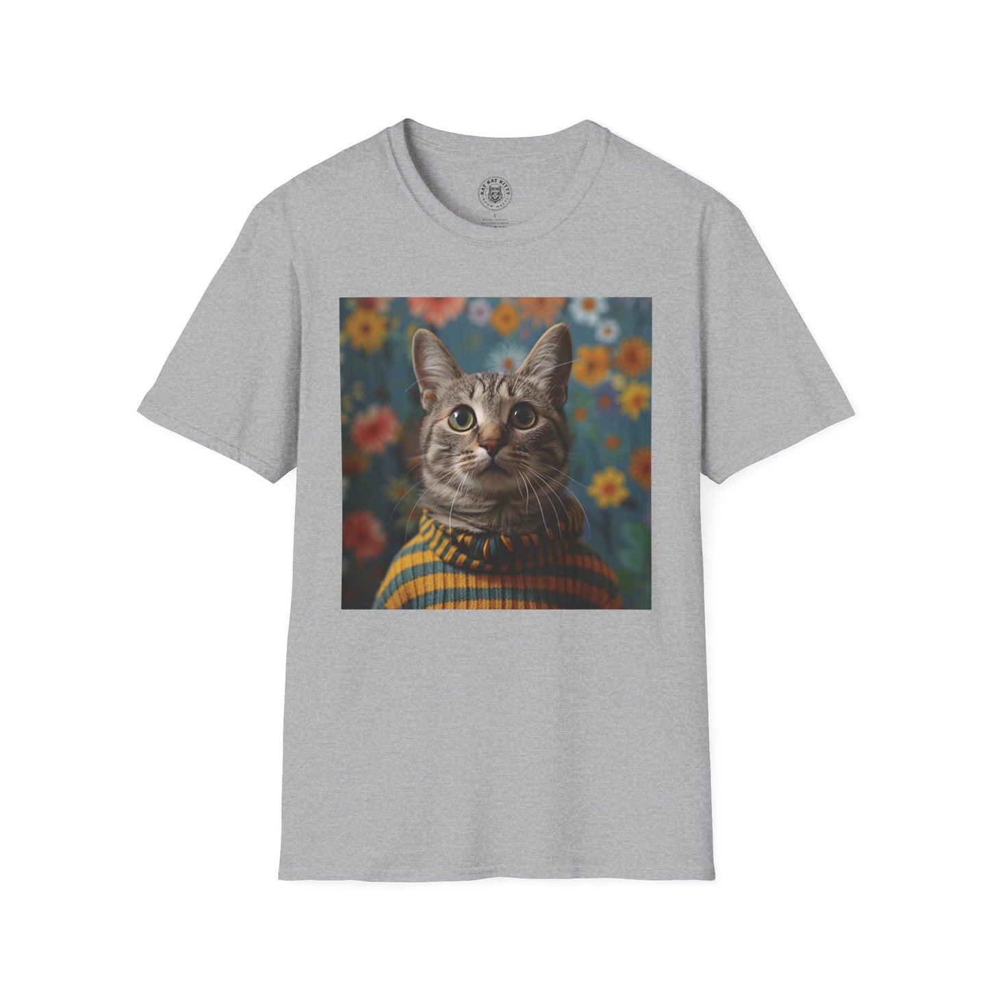 Portrait of a Cat in a Sweater - Unisex Cat Graphic Tees | Graphic T Shirts