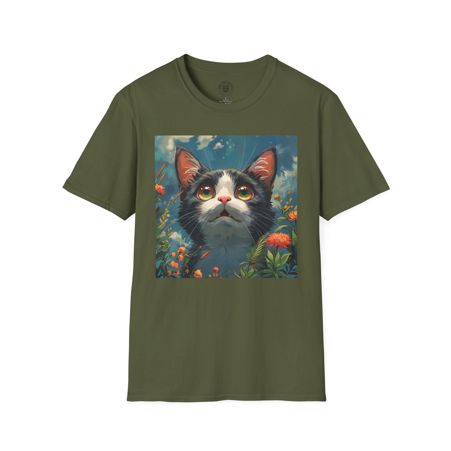 Anime Amazed Cat - Unisex Cat Graphic Tees | Graphic T Shirts