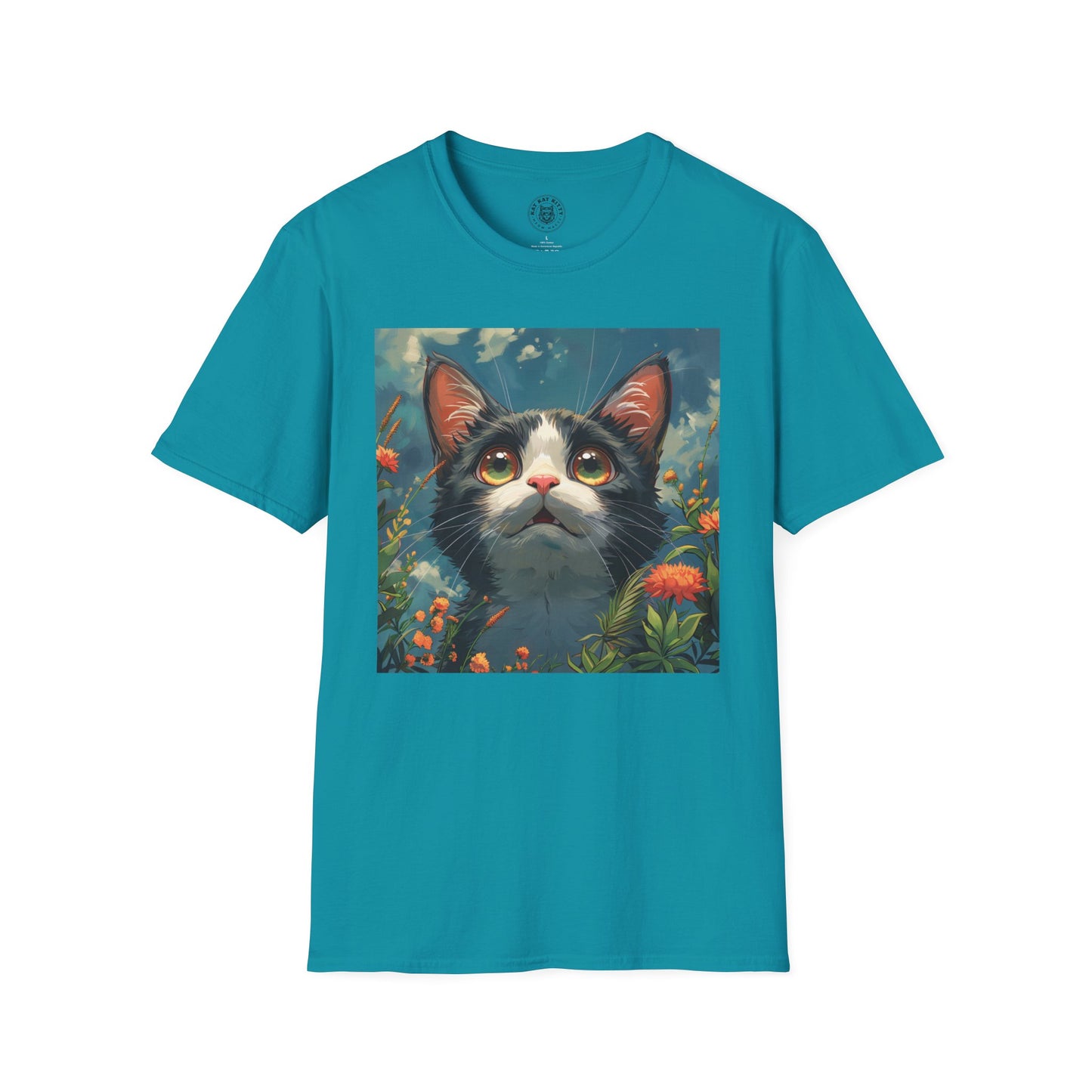 Anime Amazed Cat - Unisex Cat Graphic Tees | Graphic T Shirts