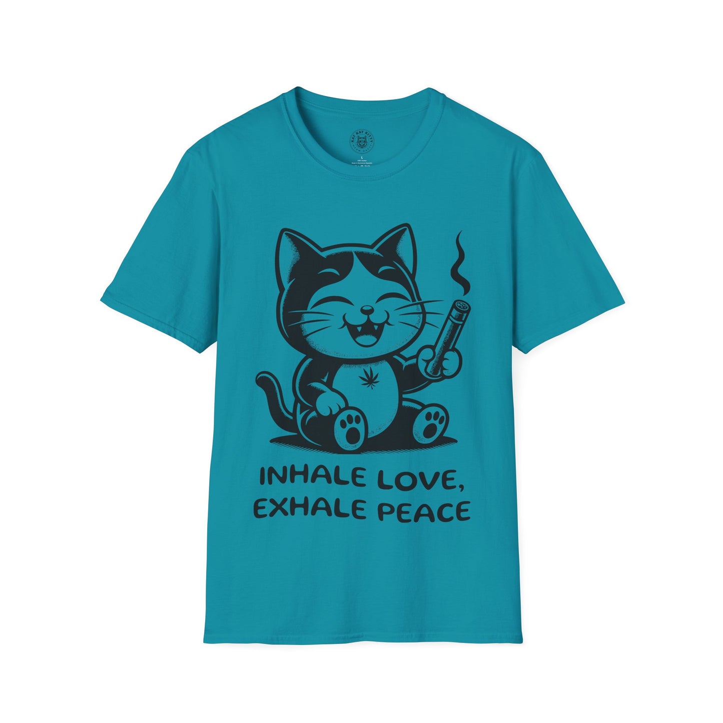 Inhale Love Exhale Peace - Unisex Cat Graphic Tees | Graphic T Shirts