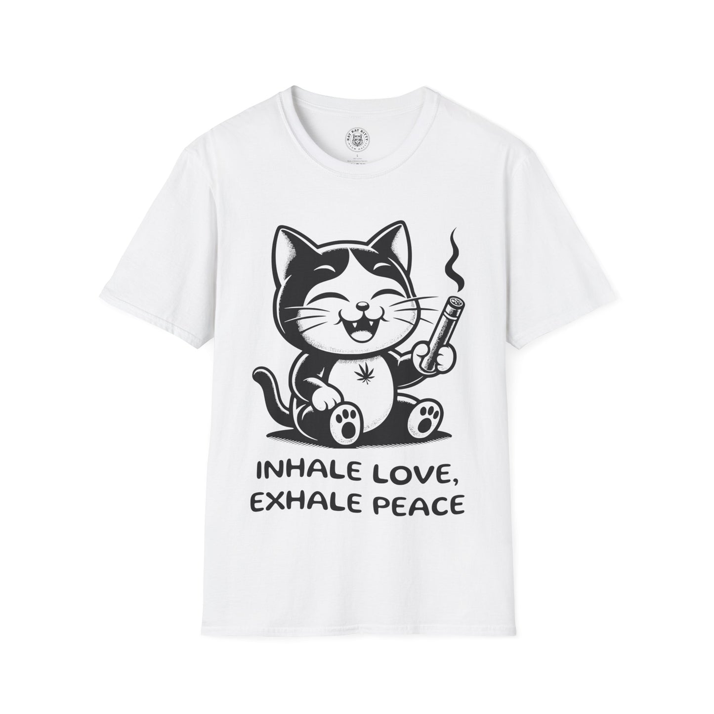 Inhale Love Exhale Peace - Unisex Cat Graphic Tees | Graphic T Shirts