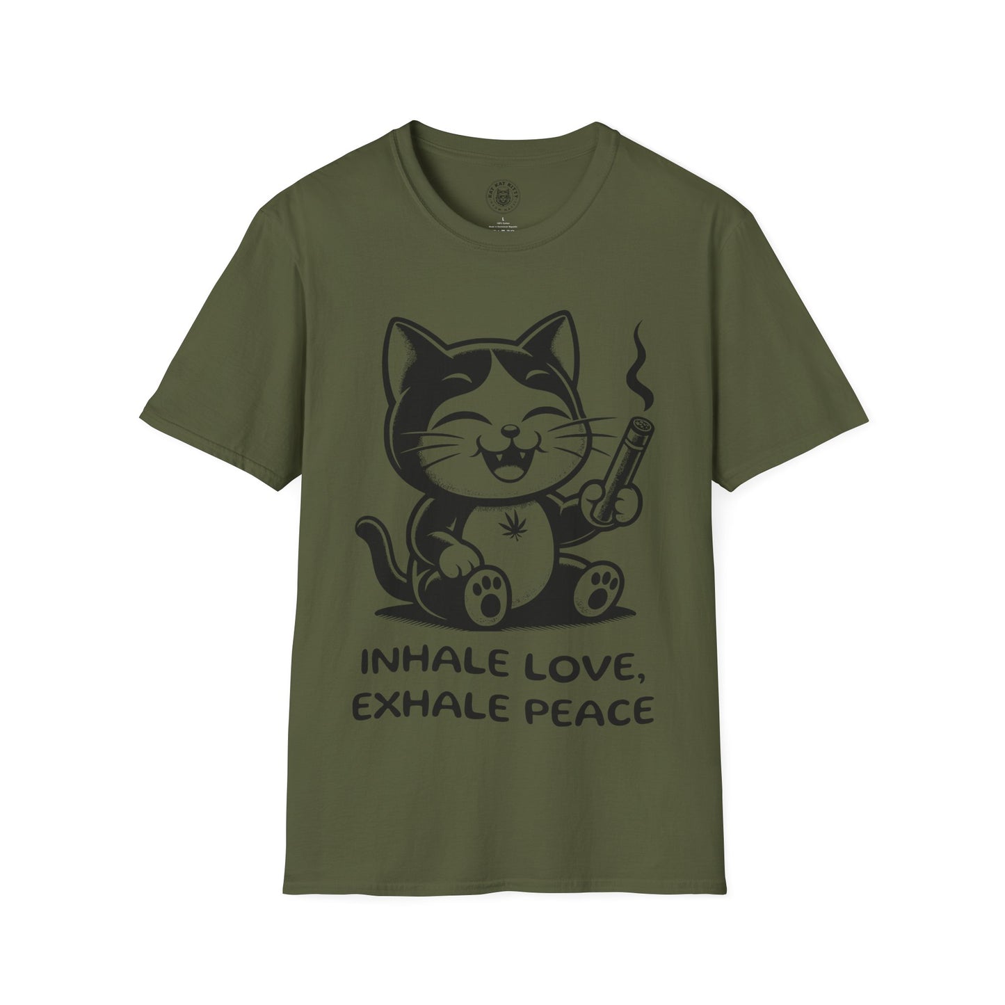 Inhale Love Exhale Peace - Unisex Cat Graphic Tees | Graphic T Shirts