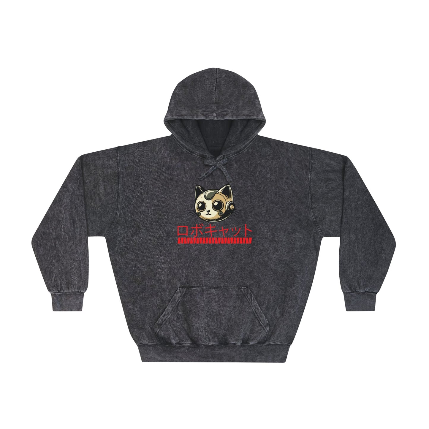 Robocat - Unisex Mineral Wash Cat Hoodie