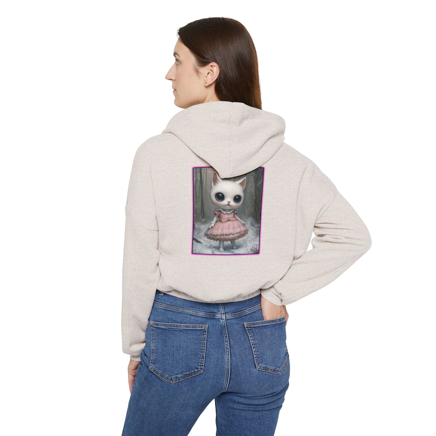 Kitsch Princess - Women's Cinched Bottom Cat Hoodie