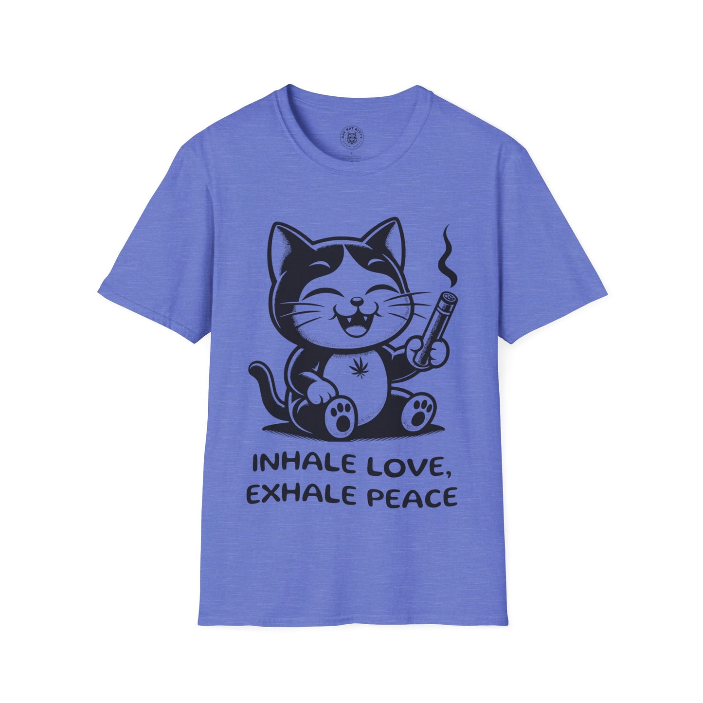 Inhale Love Exhale Peace - Unisex Cat Graphic Tees | Graphic T Shirts