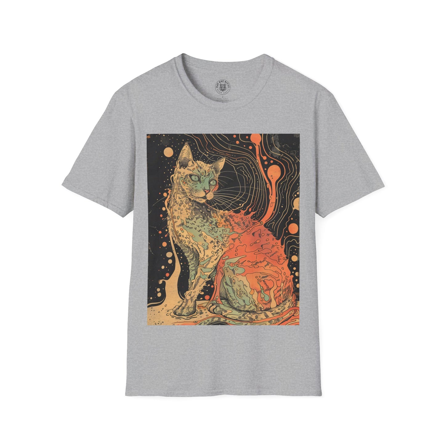 Illustration Stoner Doom Cat - Unisex Cat Graphic Tees | Graphic T Shirts