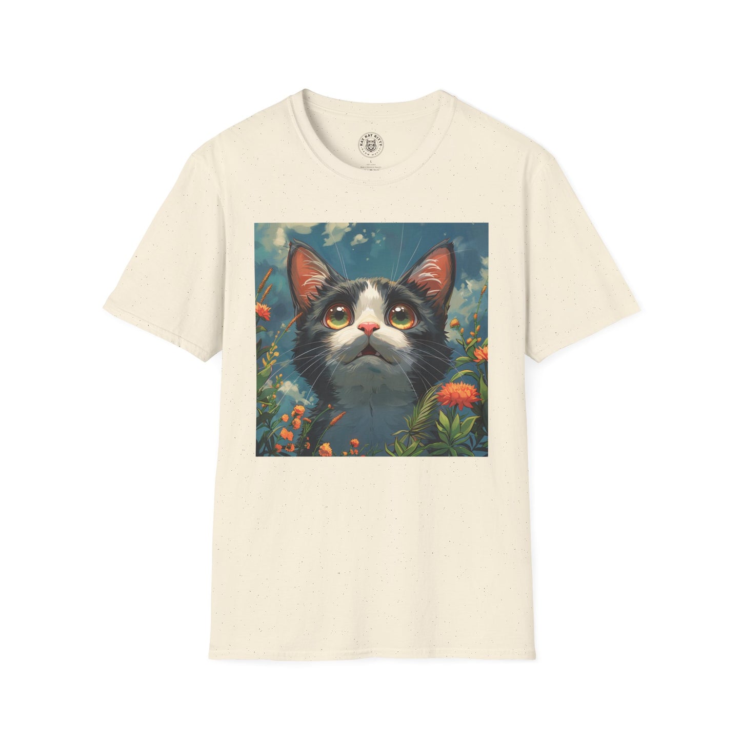 Anime Amazed Cat - Unisex Cat Graphic Tees | Graphic T Shirts