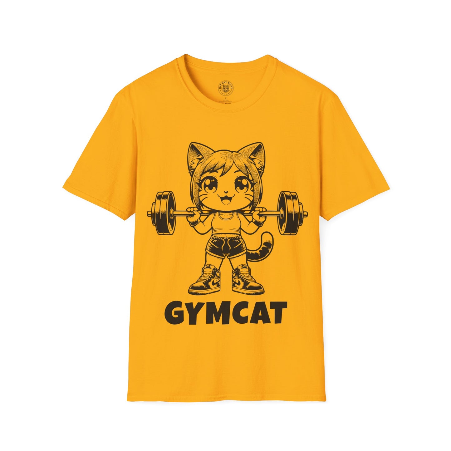 Gymcat Black Female - Unisex Cat Graphic Tees | Graphic T Shirts