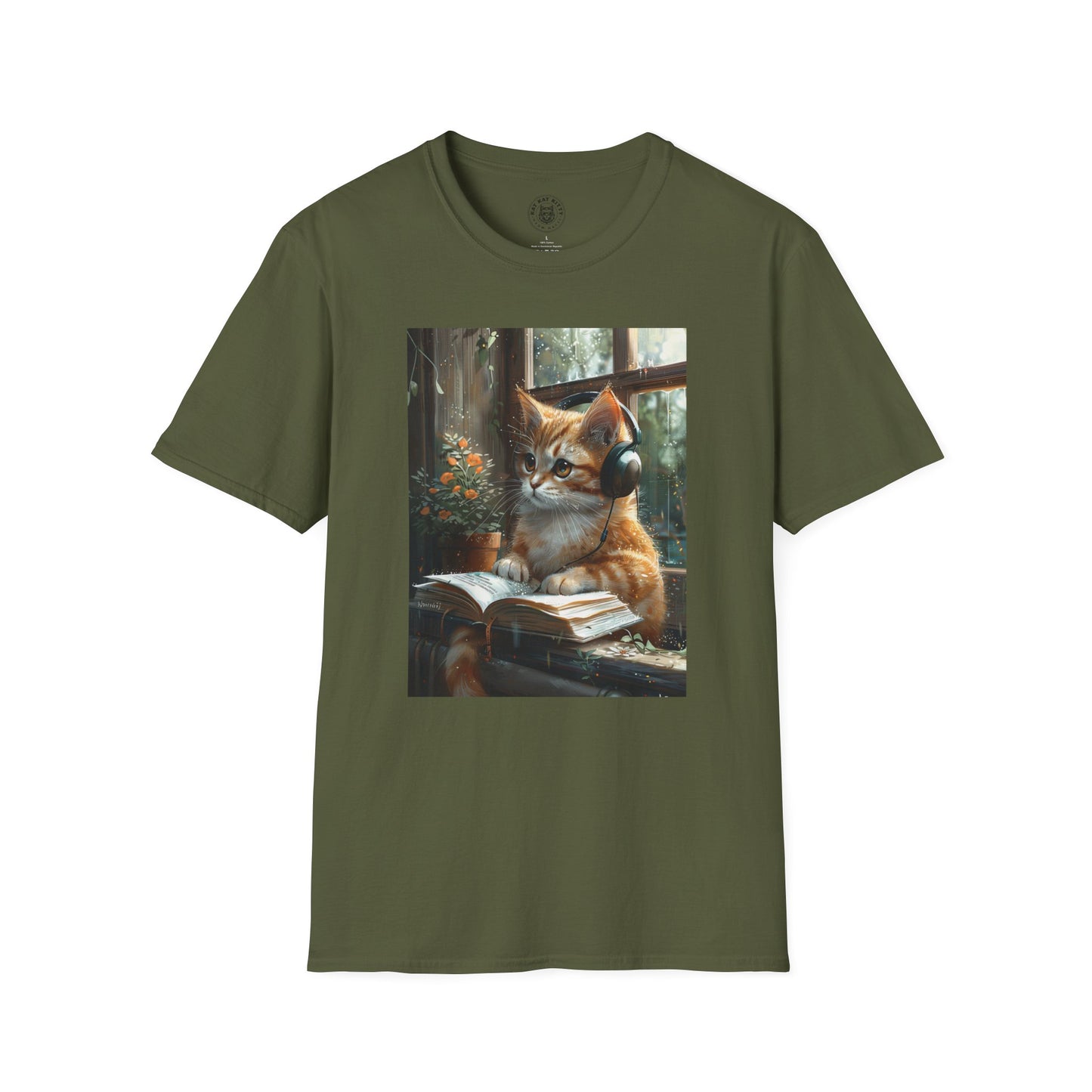 Painting Reading Cat - Unisex Cat Graphic Tees | Graphic T Shirts