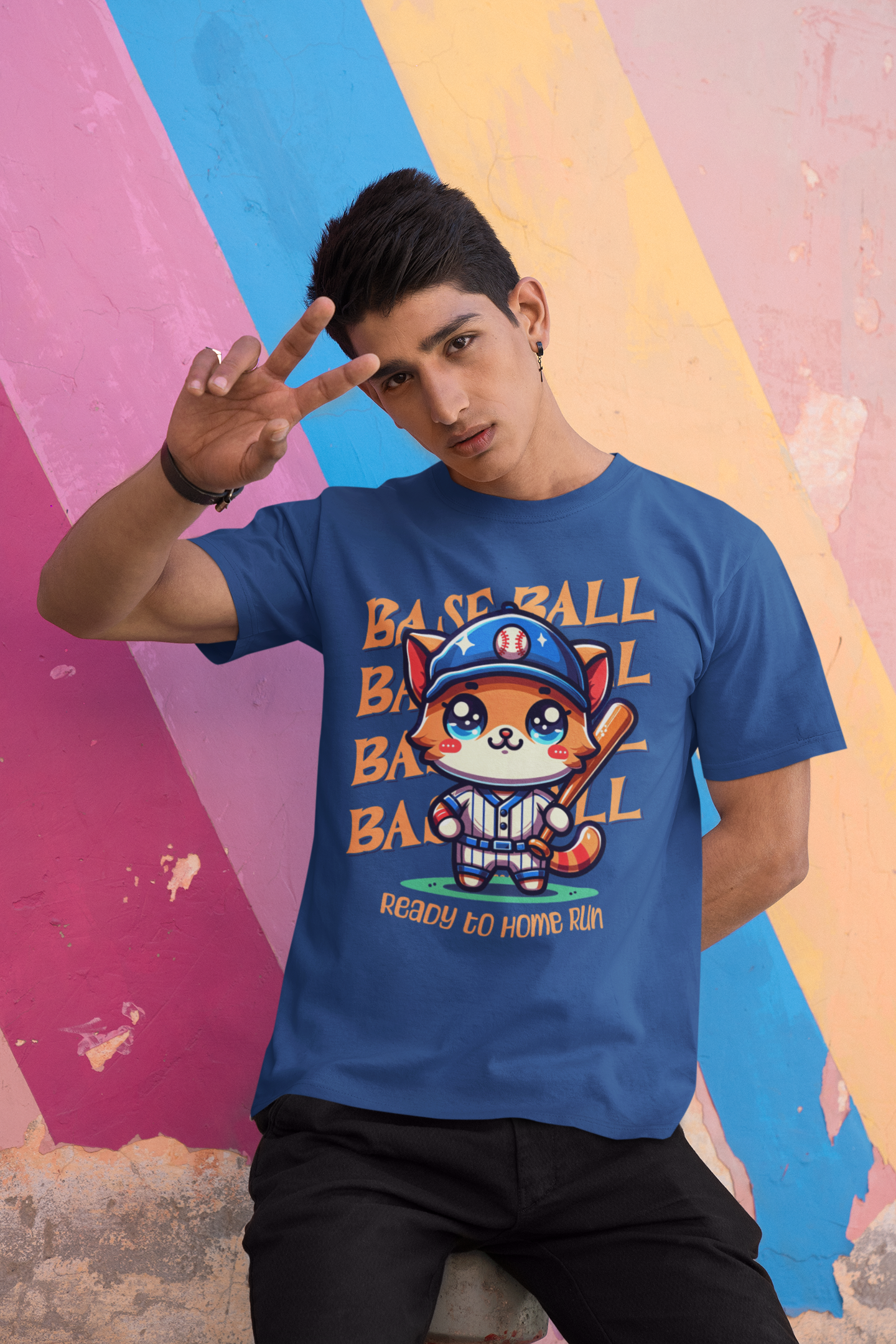 Baseball Cat - Unisex Cat Graphic Tees | Graphic T Shirts