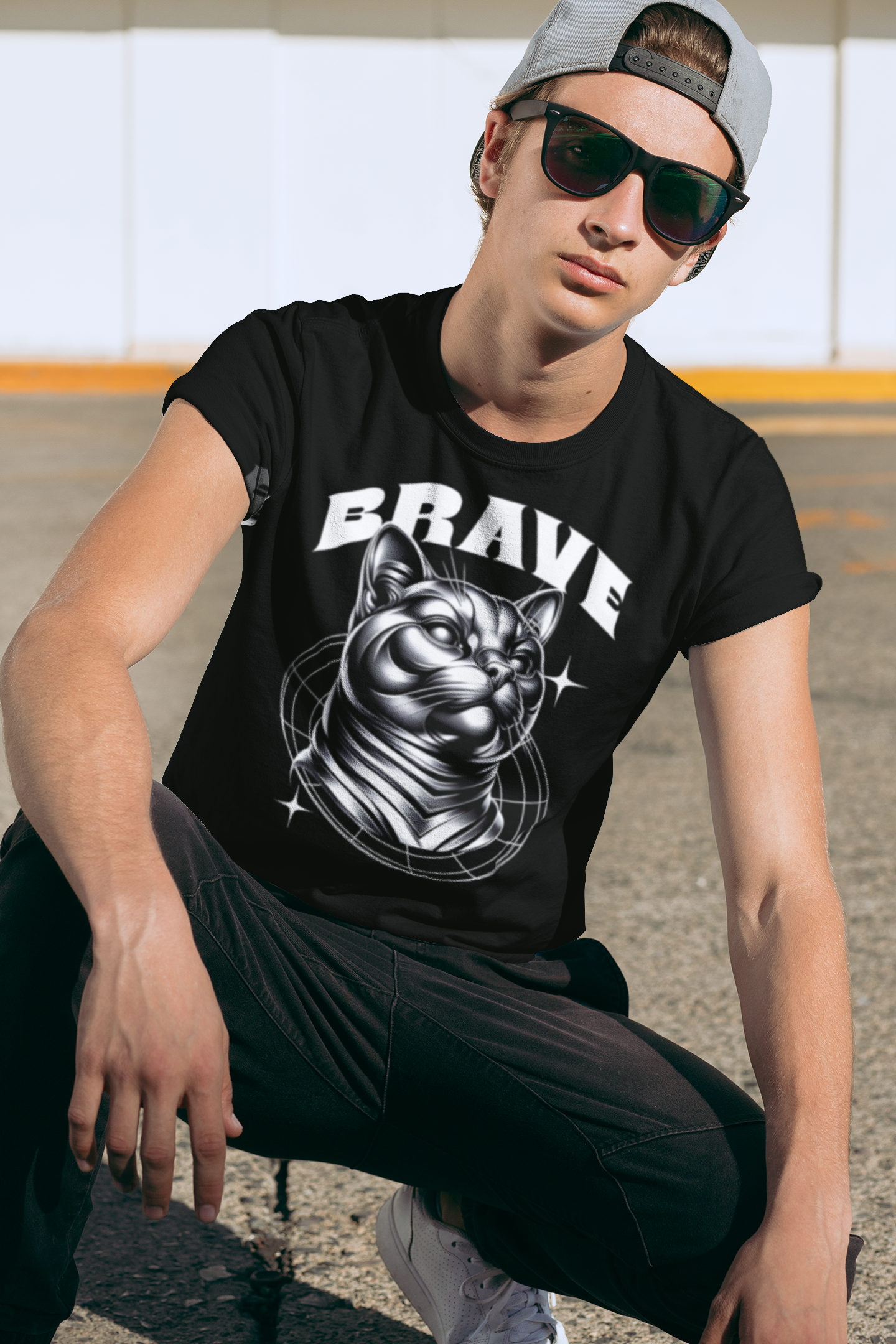 Brave - Unisex Cat Graphic Tees | Graphic T Shirts