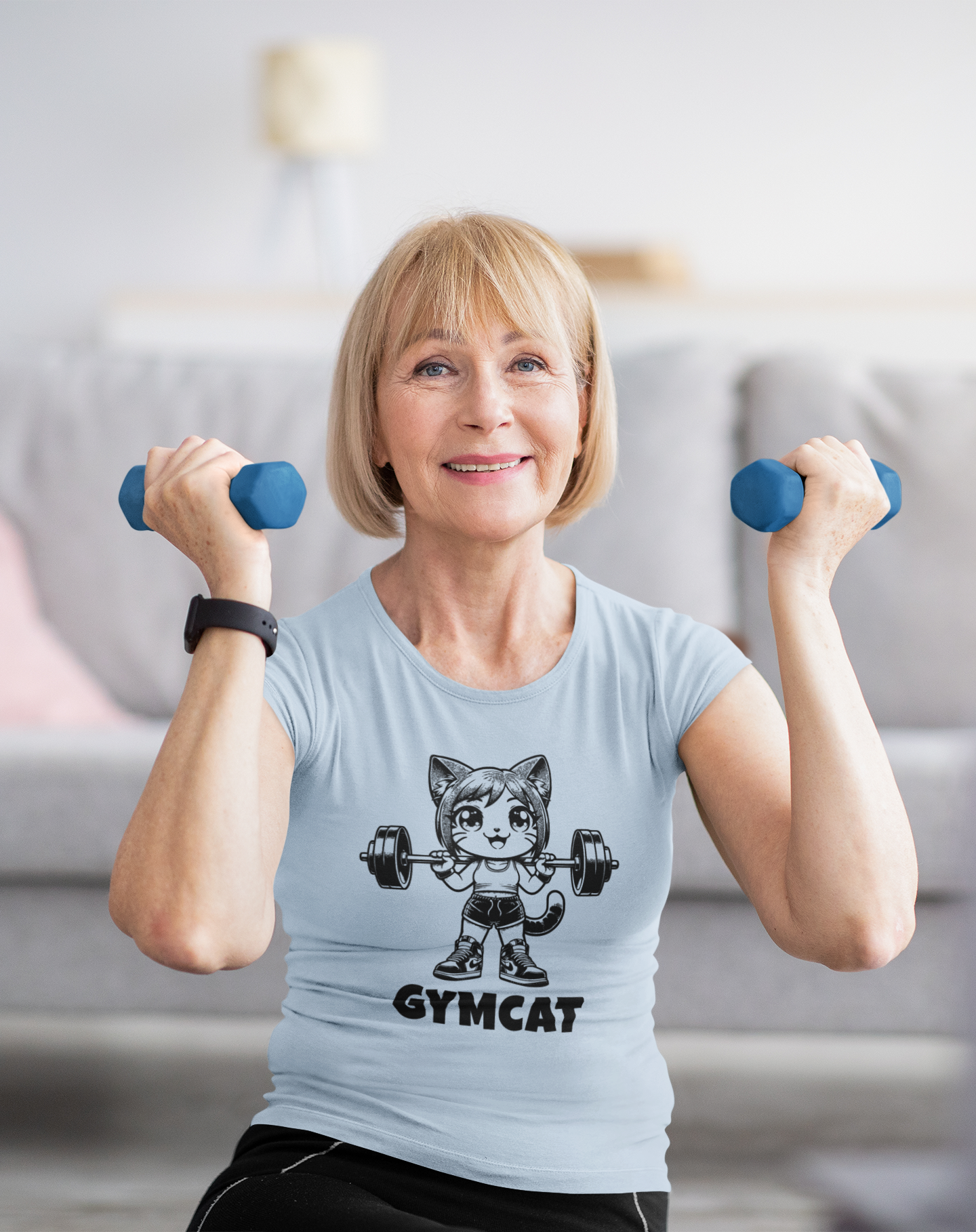 Gymcat Black Female - Women's Cat Graphic Tees | Graphic T Shirts