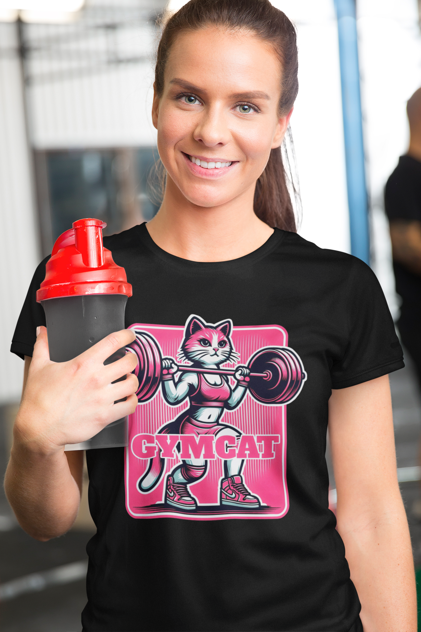 Gymcat Pink Cat - Unisex Cat Graphic Tees | Graphic T Shirts