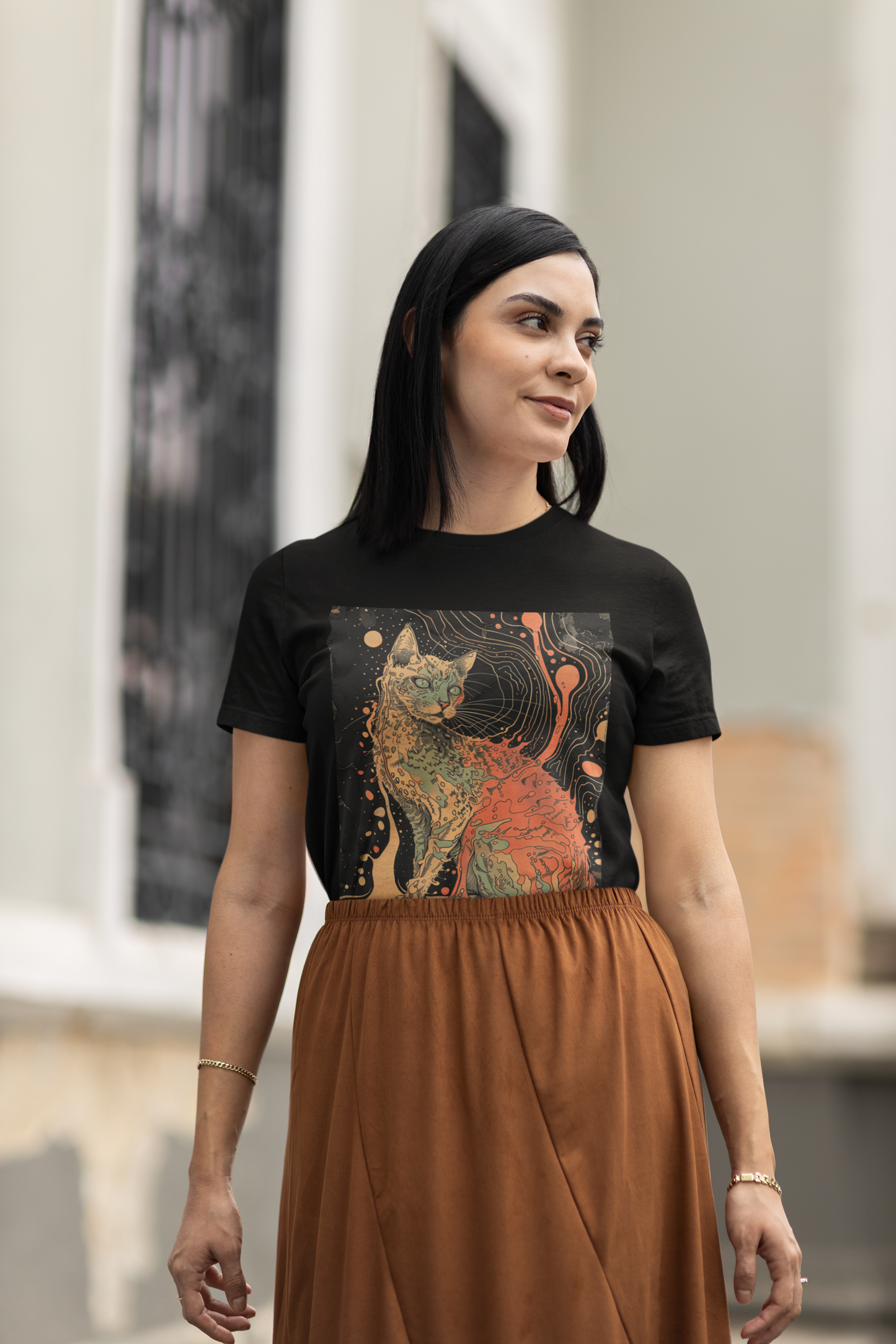 Illustration Stoner Doom Cat - Unisex Cat Graphic Tees | Graphic T Shirts