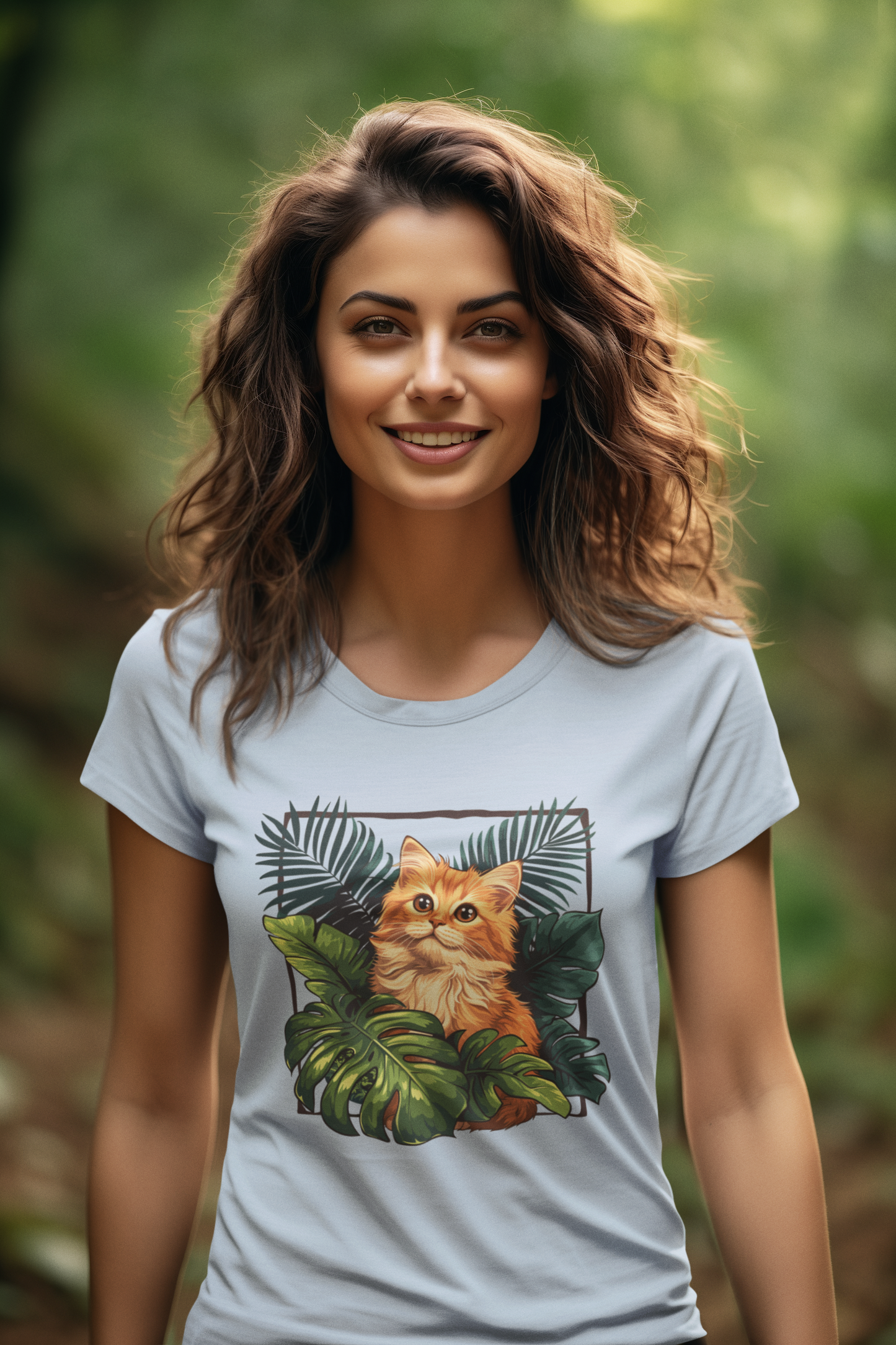 Monsteras And  Cat - Women's Cat Graphic Tees | Graphic T Shirts